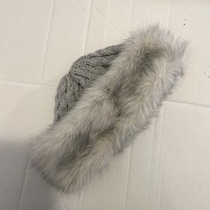 MARKS & SPENCER Winter Hat, Grey/White, Faux Fur, NWOT